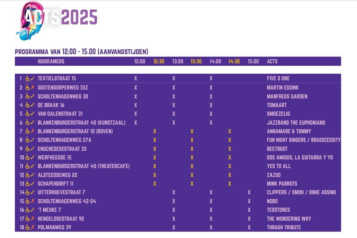 En hier is de line-up voor 2025!